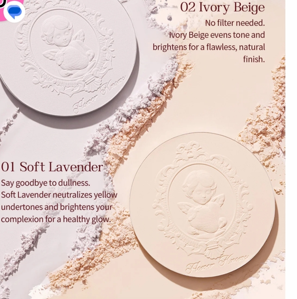 Flawless Finish Powder in Ivory Beige Flower Knows Strawberry 🍓 Cupid Setting - Picture 2 of 4